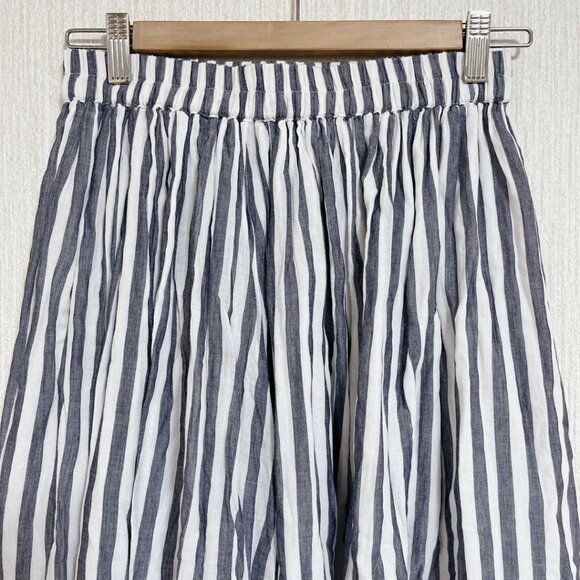 Samamo Striped Flare Long Skirt Blue/White - Picture 5 of 6